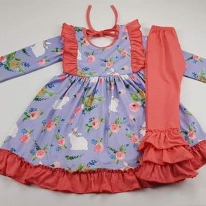 New! Boutique bunny dress w pants size 3/6 month